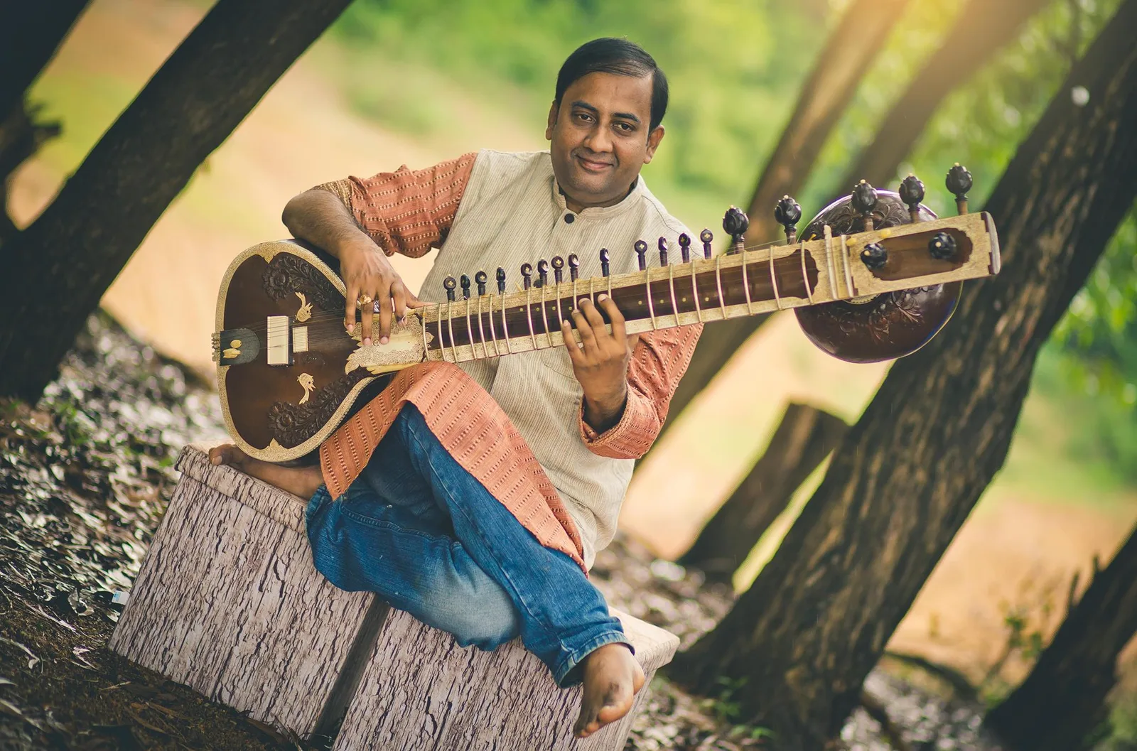 B. Sivaramakrishna Rao playing sitar