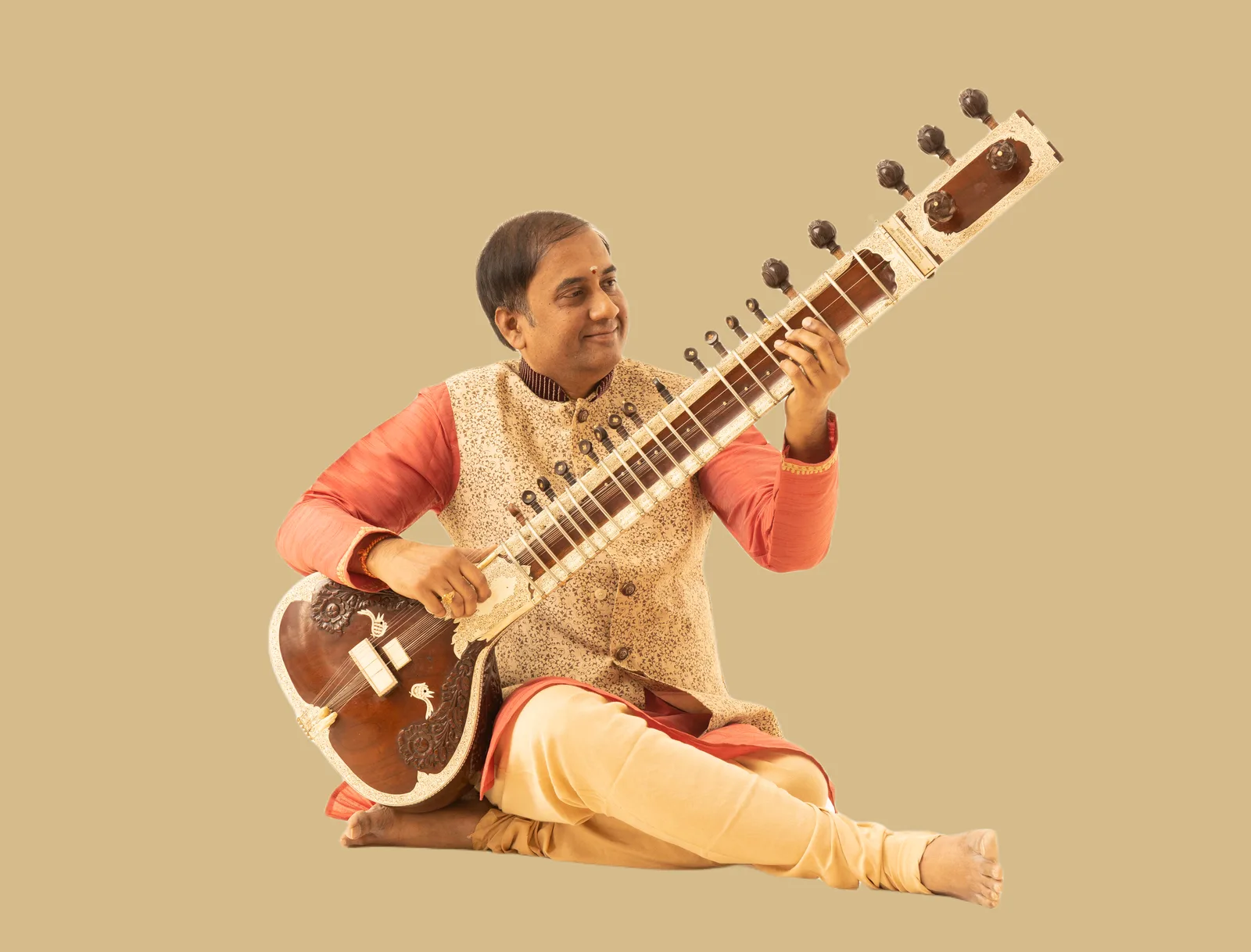 B. Sivaramakrishna Rao with sitar